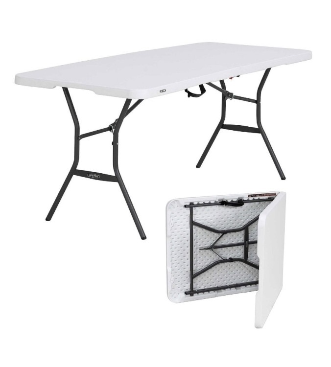 6 ‘WHITE FOLDING TABLE